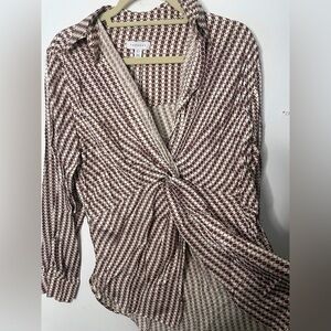 NWT 100% viscose top shop print blouse/top size 2
